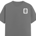 Female Classic Crew T-Shirt | Women's Regular Fit | 180 GSM Bio-Washed Cotton | Double Stitched, Pre-Shrunk | Personalized | DTG | Typography-focused | Trust | Friendship | Reassuring - left pocket - Charcoal Melange - mockup 3