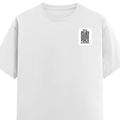 Female Classic Crew T-Shirt | Women's Regular Fit | 180 GSM Bio-Washed Cotton | Double Stitched, Pre-Shrunk | Personalized | DTG | Typography-focused | Trust | Friendship | Reassuring - left pocket - White - mockup 3