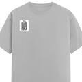Female Classic Crew T-Shirt | Women's Regular Fit | 180 GSM Bio-Washed Cotton | Double Stitched, Pre-Shrunk | Personalized | DTG | Typography-focused | Trust | Friendship | Reassuring - right pocket - Grey Melange - mockup 4