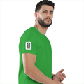 Female Classic Crew T-Shirt | Women's Regular Fit | 180 GSM Bio-Washed Cotton | Double Stitched, Pre-Shrunk | Personalized | DTG | Typography-focused | Trust | Friendship | Reassuring - right sleeve - Flag Green - mockup 6