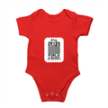 Baby Romper | 0-12 Months Regular Fit | 180 GSM Bio-Washed Cotton Blend | Double Stitched, Pre-Shrunk | Unisex | Personalized | DTF | Typography-focused | Trust | Friendship | Reassuring - front - Red - mockup 1