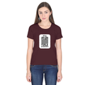 Women's Classic Crew T-Shirt | Regular Fit | 180 GSM Bio-Washed Cotton | DTF Print Ready | Double Stitched, Pre-Shrunk | Personalized | DTF | Typography-focused | Trust | Friendship | Reassuring - front - Maroon - mockup 1
