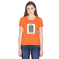 Women's Classic Crew T-Shirt | Regular Fit | 180 GSM Bio-Washed Cotton | DTF Print Ready | Double Stitched, Pre-Shrunk | Personalized | DTF | Typography-focused | Trust | Friendship | Reassuring - front - Orange - mockup 1