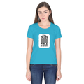 Women's Classic Crew T-Shirt | Regular Fit | 180 GSM Bio-Washed Cotton | DTF Print Ready | Double Stitched, Pre-Shrunk | Personalized | DTF | Typography-focused | Trust | Friendship | Reassuring - front - SkyBlue - mockup 1