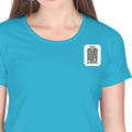 Women's Classic Crew T-Shirt | Regular Fit | 180 GSM Bio-Washed Cotton | DTF Print Ready | Double Stitched, Pre-Shrunk | Personalized | DTF | Typography-focused | Trust | Friendship | Reassuring - left pocket - SkyBlue - mockup 3