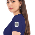 Women's Classic Crew T-Shirt | Regular Fit | 180 GSM Bio-Washed Cotton | DTF Print Ready | Double Stitched, Pre-Shrunk | Personalized | DTF | Typography-focused | Trust | Friendship | Reassuring - left sleeve - Royal Blue - mockup 5