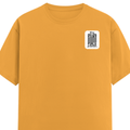 Men's Classic Crew T-Shirt | Regular Fit | 180 GSM Bio-Washed Cotton | DTF Print Ready | Pre-Shrunk, Durable | Personalized | DTF | Typography-focused | Trust | Friendship | Reassuring - left pocket - Golden Yellow - mockup 3