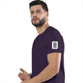 Men's Classic Crew T-Shirt | Regular Fit | 180 GSM Bio-Washed Cotton | DTF Print Ready | Pre-Shrunk, Durable | Personalized | DTF | Typography-focused | Trust | Friendship | Reassuring - left sleeve - Purple - mockup 5