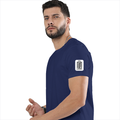Men's Classic Crew T-Shirt | Regular Fit | 180 GSM Bio-Washed Cotton | DTF Print Ready | Pre-Shrunk, Durable | Personalized | DTF | Typography-focused | Trust | Friendship | Reassuring - left sleeve - Royal Blue - mockup 5