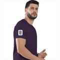 Men's Classic Crew T-Shirt | Regular Fit | 180 GSM Bio-Washed Cotton | DTF Print Ready | Pre-Shrunk, Durable | Personalized | DTF | Typography-focused | Trust | Friendship | Reassuring - right sleeve - Purple - mockup 6