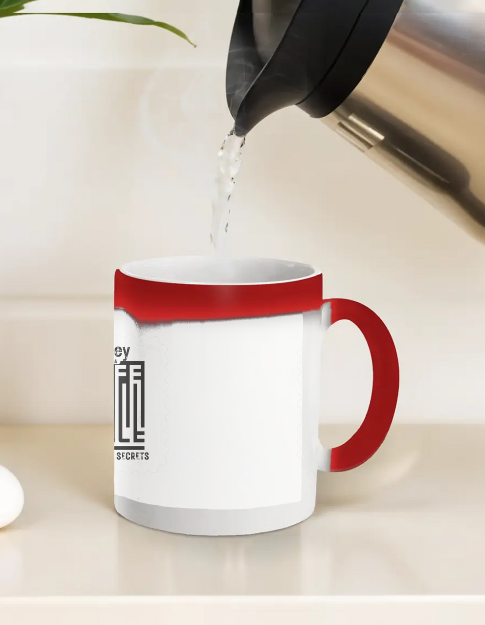 Magic Coffee Mug | 11 oz | Ceramic | Heat-Activated Design Reveal | Unisex | Personalized | Typography-focused | Trust | Friendship | Reassuring - front_11oz Red - 11oz Red - mockup 1