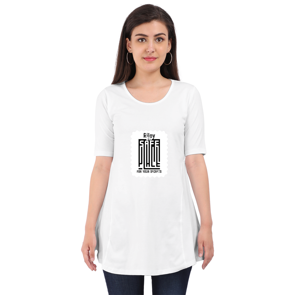 Female Maternity Dress | Regular Fit | DTG Print | Comfortable & Expressive | Unisex | Personalized | DTG | Typography-focused | Trust | Friendship | Reassuring - front - White - mockup 1