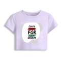 Female Baby Tee | Cropped Fit, Gen Z | 95% Cotton 5% Spandex, DTG | Stretchable, Breathable, Pre-Shrunk | Women | Personalized | DTG | Typographic | Motivation | Everyday | Uplifting - front - Lavender - mockup 1