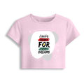 Female Baby Tee | Cropped Fit, Gen Z | 95% Cotton 5% Spandex, DTG | Stretchable, Breathable, Pre-Shrunk | Women | Personalized | DTG | Typographic | Motivation | Everyday | Uplifting - front - Light Baby Pink - mockup 1