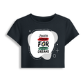 Female Baby Tee | Cropped Fit, Gen Z | 95% Cotton 5% Spandex, DTG | Stretchable, Breathable, Pre-Shrunk | Women | Personalized | DTG | Typographic | Motivation | Everyday | Uplifting - front - Navy Blue - mockup 1