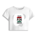 Female Baby Tee | Cropped Fit, Gen Z | 95% Cotton 5% Spandex, DTG | Stretchable, Breathable, Pre-Shrunk | Women | Personalized | DTG | Typographic | Motivation | Everyday | Uplifting - front - White - mockup 1