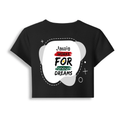 Female Baby Tee | Cropped Fit, Gen Z | 95% Cotton 5% Spandex, DTG | Stretchable, Breathable, Pre-Shrunk | Women | Personalized | DTG | Typographic | Motivation | Everyday | Uplifting - back - Black - mockup 2