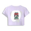 Female Baby Tee | Cropped Fit, Gen Z | 95% Cotton 5% Spandex, DTG | Stretchable, Breathable, Pre-Shrunk | Women | Personalized | DTG | Typographic | Motivation | Everyday | Uplifting - back - Lavender - mockup 2