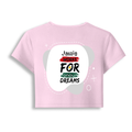 Female Baby Tee | Cropped Fit, Gen Z | 95% Cotton 5% Spandex, DTG | Stretchable, Breathable, Pre-Shrunk | Women | Personalized | DTG | Typographic | Motivation | Everyday | Uplifting - back - Light Baby Pink - mockup 2