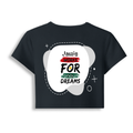 Female Baby Tee | Cropped Fit, Gen Z | 95% Cotton 5% Spandex, DTG | Stretchable, Breathable, Pre-Shrunk | Women | Personalized | DTG | Typographic | Motivation | Everyday | Uplifting - back - Navy Blue - mockup 2