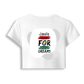 Female Baby Tee | Cropped Fit, Gen Z | 95% Cotton 5% Spandex, DTG | Stretchable, Breathable, Pre-Shrunk | Women | Personalized | DTG | Typographic | Motivation | Everyday | Uplifting - back - White - mockup 2