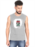 Men's Sleeveless T-Shirt | Regular Fit | 180 GSM Bio-Washed Cotton | Pre-Shrunk, Double Stitched | Men | Personalized | DTF | Typographic | Motivation | Everyday | Uplifting - front - Grey Melange - mockup 1