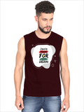 Men's Sleeveless T-Shirt | Regular Fit | 180 GSM Bio-Washed Cotton | Pre-Shrunk, Double Stitched | Men | Personalized | DTF | Typographic | Motivation | Everyday | Uplifting - front - Maroon - mockup 1