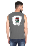 Men's Sleeveless T-Shirt | Regular Fit | 180 GSM Bio-Washed Cotton | Pre-Shrunk, Double Stitched | Men | Personalized | DTF | Typographic | Motivation | Everyday | Uplifting - back - Charcoal Melange - mockup 2