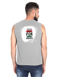 Men's Sleeveless T-Shirt | Regular Fit | 180 GSM Bio-Washed Cotton | Pre-Shrunk, Double Stitched | Men | Personalized | DTF | Typographic | Motivation | Everyday | Uplifting - back - Grey Melange - mockup 2