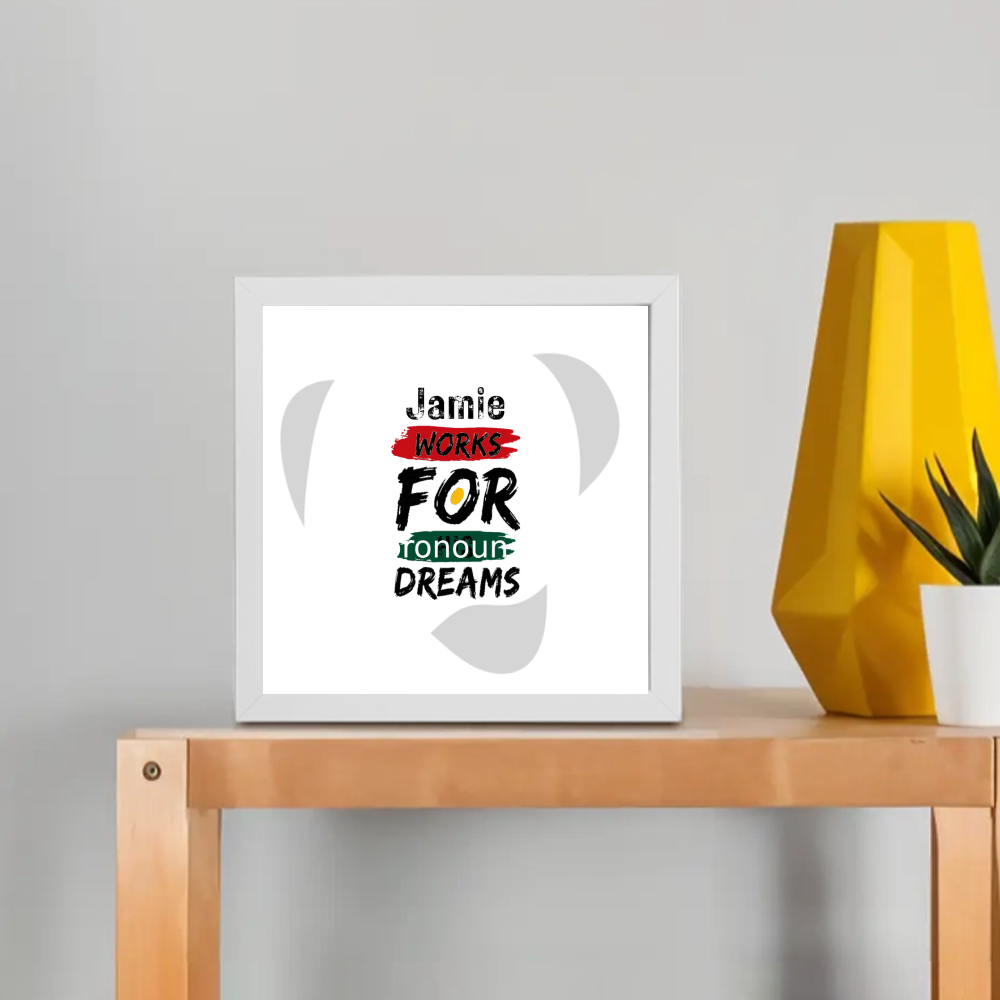 Framed Poster | Multiple Sizes | 300 GSM Art Paper | Laminated, Fade-Proof, 1-inch Frame | Unisex Home Decor | Personalized | DTG | Typographic | Motivation | Everyday | Uplifting - front_8x8In - 8x8In - mockup 1