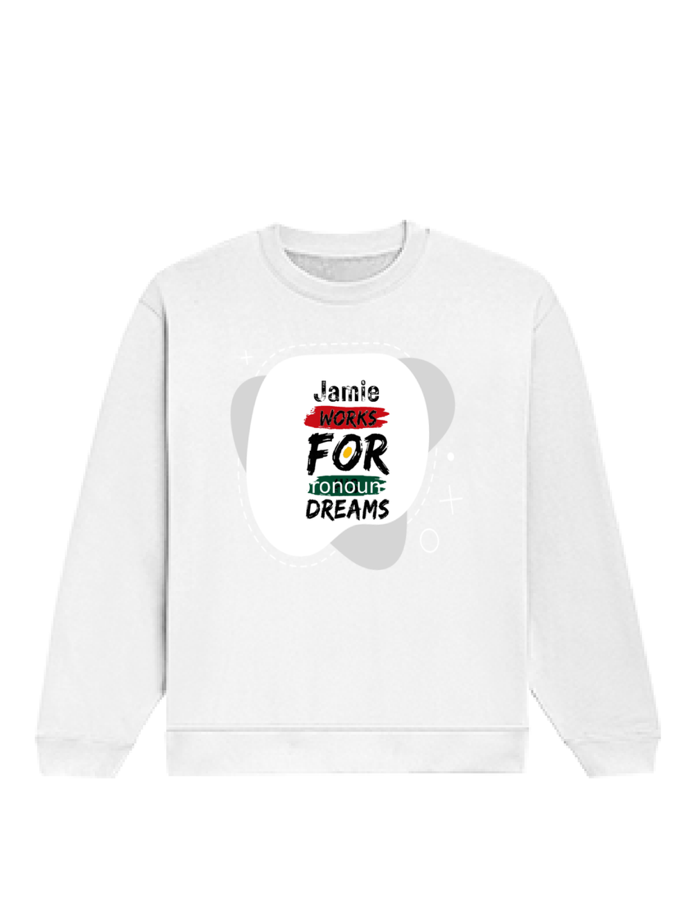 Oversized Sweatshirt | Roomy Relaxed Fit | 400 GSM Cotton Blend | Pre-Shrunk Drop Shoulder | Unisex Adult | Personalized | DTG | Typographic | Motivation | Everyday | Uplifting - front - White - mockup 1