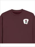 Oversized Sweatshirt | Roomy Relaxed Fit | 400 GSM Cotton Blend | Pre-Shrunk Drop Shoulder | Unisex Adult | Personalized | DTG | Typographic | Motivation | Everyday | Uplifting - left pocket - Maroon - mockup 3