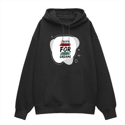 Oversized Hoodie | Relaxed Fit, Drop-Shoulder | 400 GSM Fabric | Warm, Durable | Unisex | Personalized | DTF | Typographic | Motivation | Everyday | Uplifting - front - Black - mockup 1