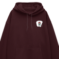 Oversized Hoodie | Relaxed Fit, Drop-Shoulder | 400 GSM Fabric | Warm, Durable | Unisex | Personalized | DTF | Typographic | Motivation | Everyday | Uplifting - left pocket - Maroon - mockup 3