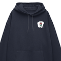 Oversized Hoodie | Relaxed Fit, Drop-Shoulder | 400 GSM Fabric | Warm, Durable | Unisex | Personalized | DTF | Typographic | Motivation | Everyday | Uplifting - left pocket - Navy Blue - mockup 3