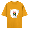 Oversized Classic T-Shirt | Unisex Oversized Fit | 100% Super-Combed Cotton | Pre-Shrunk & Ribbed Neck | Adults | Personalized | DTG | Typographic | Motivation | Everyday | Uplifting - front - Golden Yellow - mockup 1