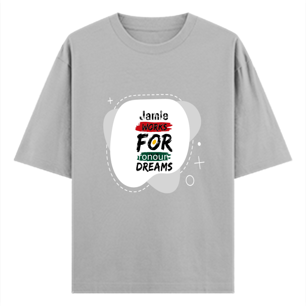Oversized Classic T-Shirt | Unisex Oversized Fit | 100% Super-Combed Cotton | Pre-Shrunk & Ribbed Neck | Adults | Personalized | DTG | Typographic | Motivation | Everyday | Uplifting - front - Grey Melange - mockup 1