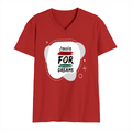 Men's V-Neck T-Shirt | Regular Fit | 180 GSM Bio-Washed Cotton | DTG Print | Durable | Personalized | DTG | Typographic | Motivation | Everyday | Uplifting - front - Red - mockup 1