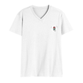 Men's V-Neck T-Shirt | Regular Fit | 180 GSM Bio-Washed Cotton | DTG Print | Durable | Personalized | DTG | Typographic | Motivation | Everyday | Uplifting - left pocket - White - mockup 3