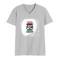 Male V Neck T-Shirt | Regular Fit | 180 GSM Bio-Washed Cotton | DTF Print | Double Stitched, Pre-Shrunk | Men | Personalized | DTF | Typographic | Motivation | Everyday | Uplifting - front - Grey Melange - mockup 1