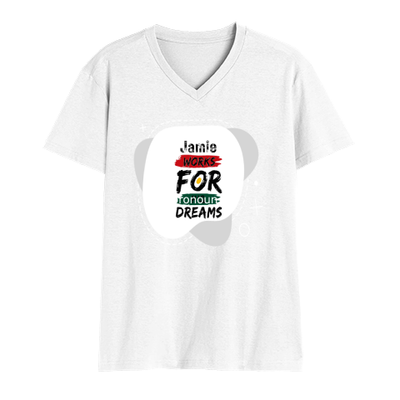 Male V Neck T-Shirt | Regular Fit | 180 GSM Bio-Washed Cotton | DTF Print | Double Stitched, Pre-Shrunk | Men | Personalized | DTF | Typographic | Motivation | Everyday | Uplifting - front - White - mockup 1