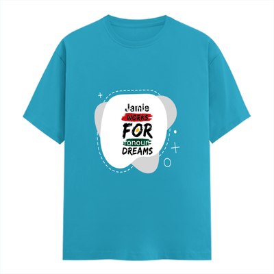 Female Classic Crew T-Shirt | Women's Regular Fit | 180 GSM Bio-Washed Cotton | Double Stitched, Pre-Shrunk | Personalized | DTG | Typographic | Motivation | Everyday | Uplifting - front - SkyBlue - mockup 1