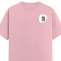 Female Classic Crew T-Shirt | Women's Regular Fit | 180 GSM Bio-Washed Cotton | Double Stitched, Pre-Shrunk | Personalized | DTG | Typographic | Motivation | Everyday | Uplifting - left pocket - Light Baby Pink - mockup 3