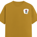 Female Classic Crew T-Shirt | Women's Regular Fit | 180 GSM Bio-Washed Cotton | Double Stitched, Pre-Shrunk | Personalized | DTG | Typographic | Motivation | Everyday | Uplifting - left pocket - Mustard Yellow - mockup 3