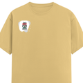 Female Classic Crew T-Shirt | Women's Regular Fit | 180 GSM Bio-Washed Cotton | Double Stitched, Pre-Shrunk | Personalized | DTG | Typographic | Motivation | Everyday | Uplifting - right pocket - Beige - mockup 4