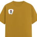 Female Classic Crew T-Shirt | Women's Regular Fit | 180 GSM Bio-Washed Cotton | Double Stitched, Pre-Shrunk | Personalized | DTG | Typographic | Motivation | Everyday | Uplifting - right pocket - Mustard Yellow - mockup 4