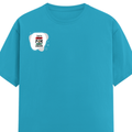Female Classic Crew T-Shirt | Women's Regular Fit | 180 GSM Bio-Washed Cotton | Double Stitched, Pre-Shrunk | Personalized | DTG | Typographic | Motivation | Everyday | Uplifting - right pocket - SkyBlue - mockup 4