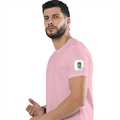 Female Classic Crew T-Shirt | Women's Regular Fit | 180 GSM Bio-Washed Cotton | Double Stitched, Pre-Shrunk | Personalized | DTG | Typographic | Motivation | Everyday | Uplifting - left sleeve - Light Baby Pink - mockup 5