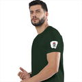 Men's Classic Crew T-Shirt | Regular Fit | 180 GSM Bio-Washed Cotton | DTF Print Ready | Pre-Shrunk, Durable | Personalized | DTF | Typographic | Motivation | Everyday | Uplifting - left sleeve - Bottle Green - mockup 5