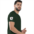 Men's Classic Crew T-Shirt | Regular Fit | 180 GSM Bio-Washed Cotton | DTF Print Ready | Pre-Shrunk, Durable | Personalized | DTF | Typographic | Motivation | Everyday | Uplifting - right sleeve - Bottle Green - mockup 6